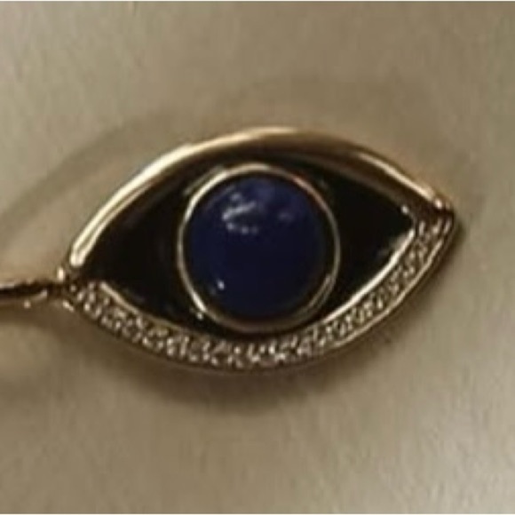 Melanie Auld gold vermeil and lapis evil eye Pendant - Picture 2 of 5